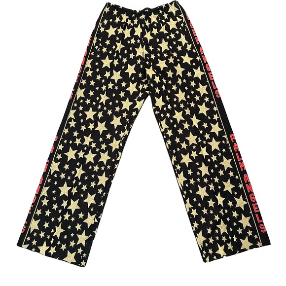 Palm Angels Size Medium Pants Relaxed Fit Black with Gold Stars - Picture 2 of 12